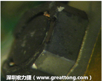 使用銀(Ag)鍍層的電源電感器(Power Inductors)，經(jīng)過推力測(cè)試后，零件端點(diǎn)上已經(jīng)看不到任何鍍層的痕跡了，所以其耐推力就比較小。