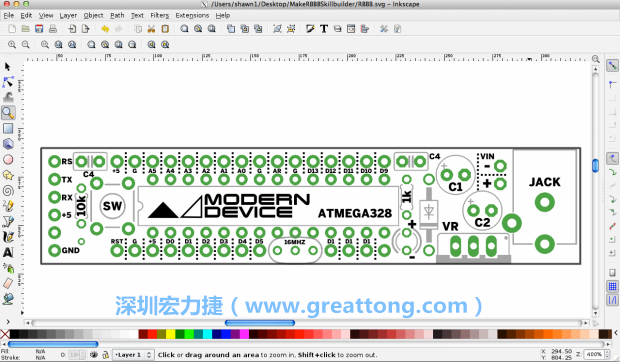 既然你有一個(gè)以電路板為背景的清晰影像了，使用向量工具將要絲印的圖像畫在上面吧，下面有一個(gè)例子。