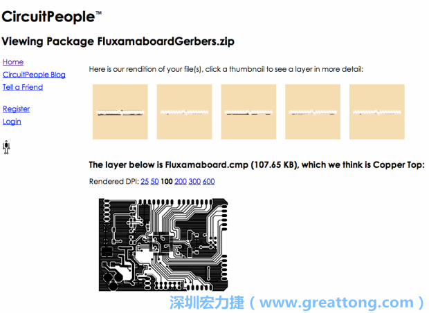 預(yù)覽Gerber格式中最簡(jiǎn)單的方式是使用來(lái)自Circuit People的免費(fèi)線上工具。